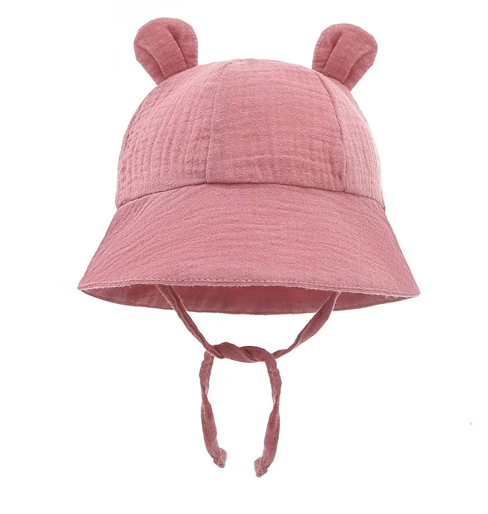 Newborn Boys Girls Bucket Hat Summer Kids Toddler Panama Cap 0 to 12 Months Soft Cotton Baby Sun Hat With Ears Cute Bunny