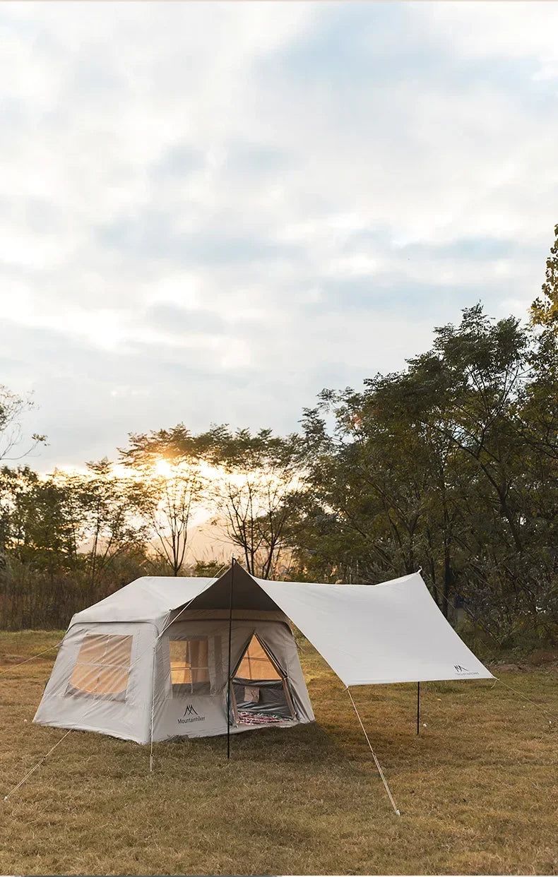 MOUNTAINHIKER 3-5 Person Portable Camping Tent Waterproof Family Beach Tent Quick Opening, Anti-UV Hand Air Pump Inflatable Tent