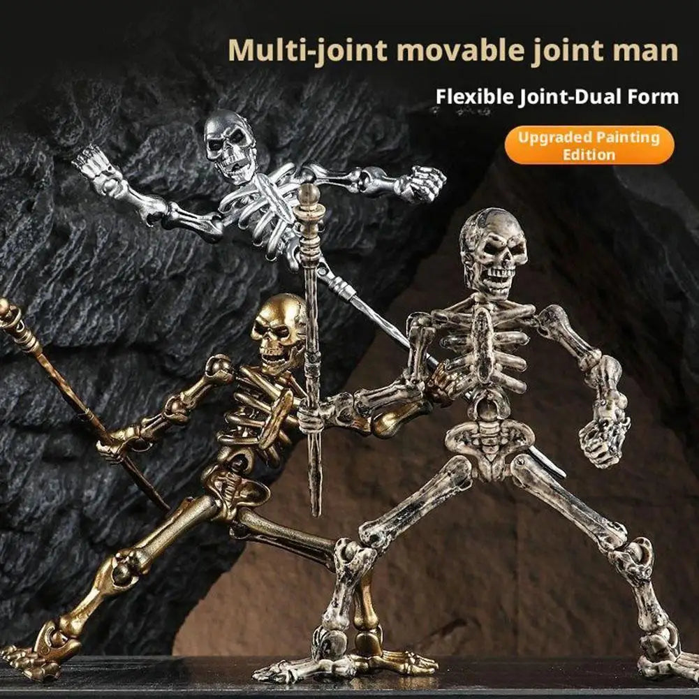Halloween Magnetic Middle Ages Skeleton Posable Skeleton Human Shape Bones Halloween Haunted House Horror Props Skeleton Doll