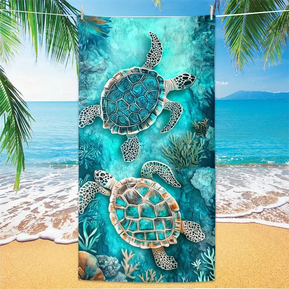 1pc Extra Large Quick Dry Sand Free Lightweight Microfiber Beach Towel , Ideal for Travel, Outdoor, Swim, Pool, Yoga, Surf