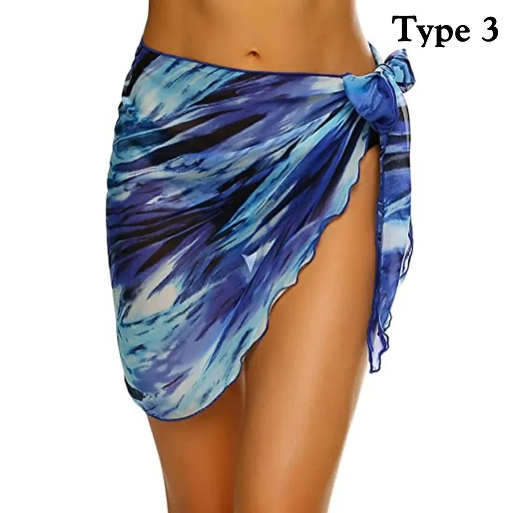 Chiffon Womens Sarongs Wrap Skirt Coverups Wrap Sheer Chiffon Swimsuit Scarf Cover Short Sarongs Beach Short Cover Beach Bikini