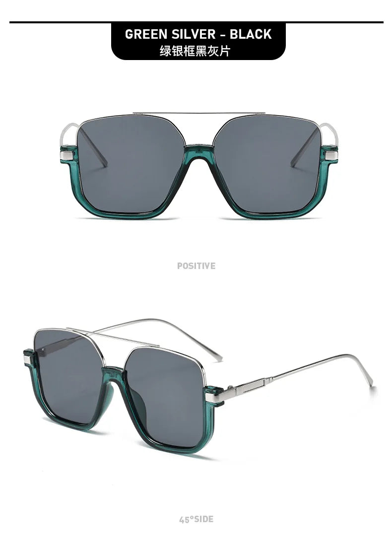 New Man Woman Sun Glasses High Quality UV400 Sunglasses Unisex Double Beam Design Half-Frame Sunnies Fashion Versatile Shade