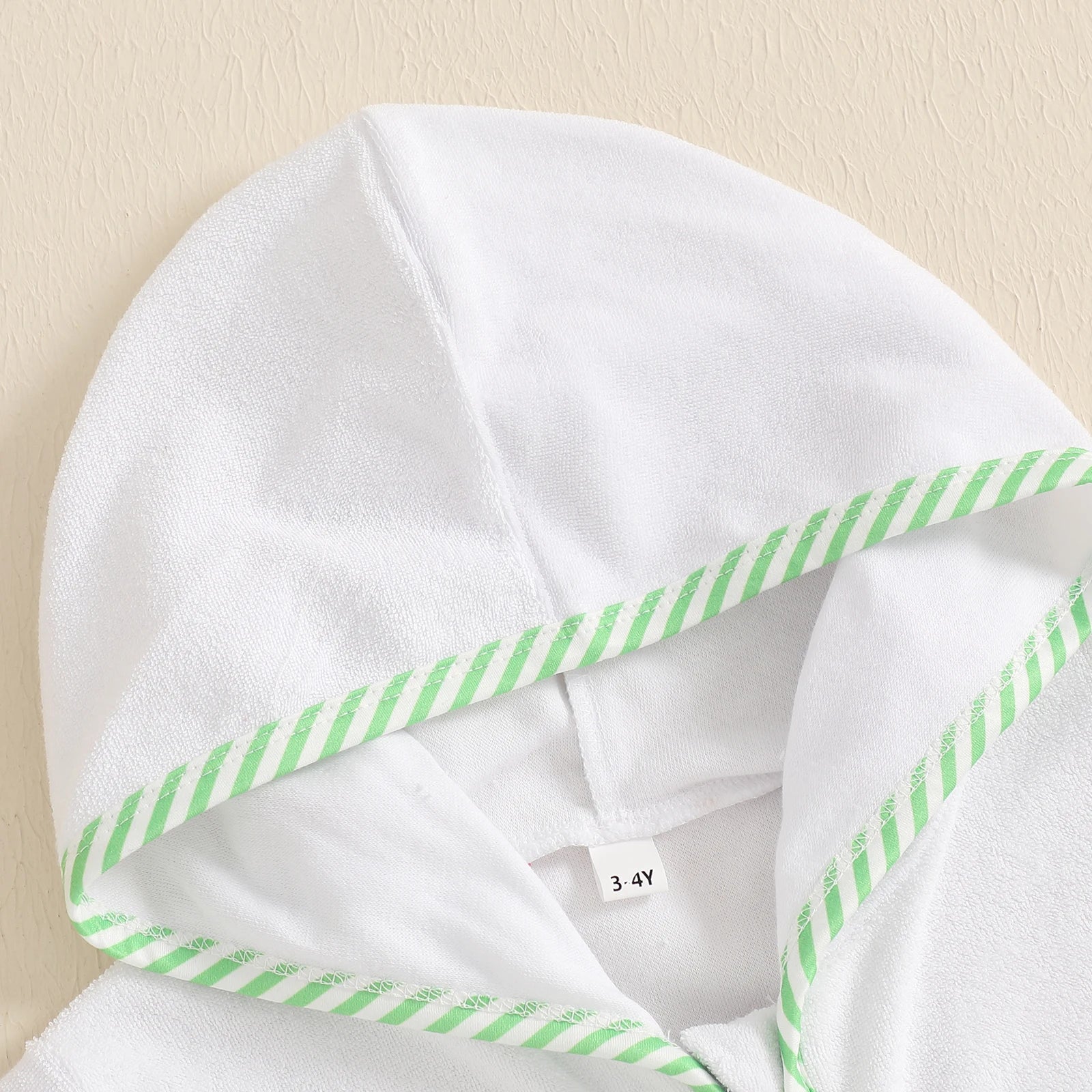 Toddler Girl Hooded Beach Coverup Summer Infant Stripe Print Zipper Bathrobe Children Short Sleeve Summer Swimwear Cover-up