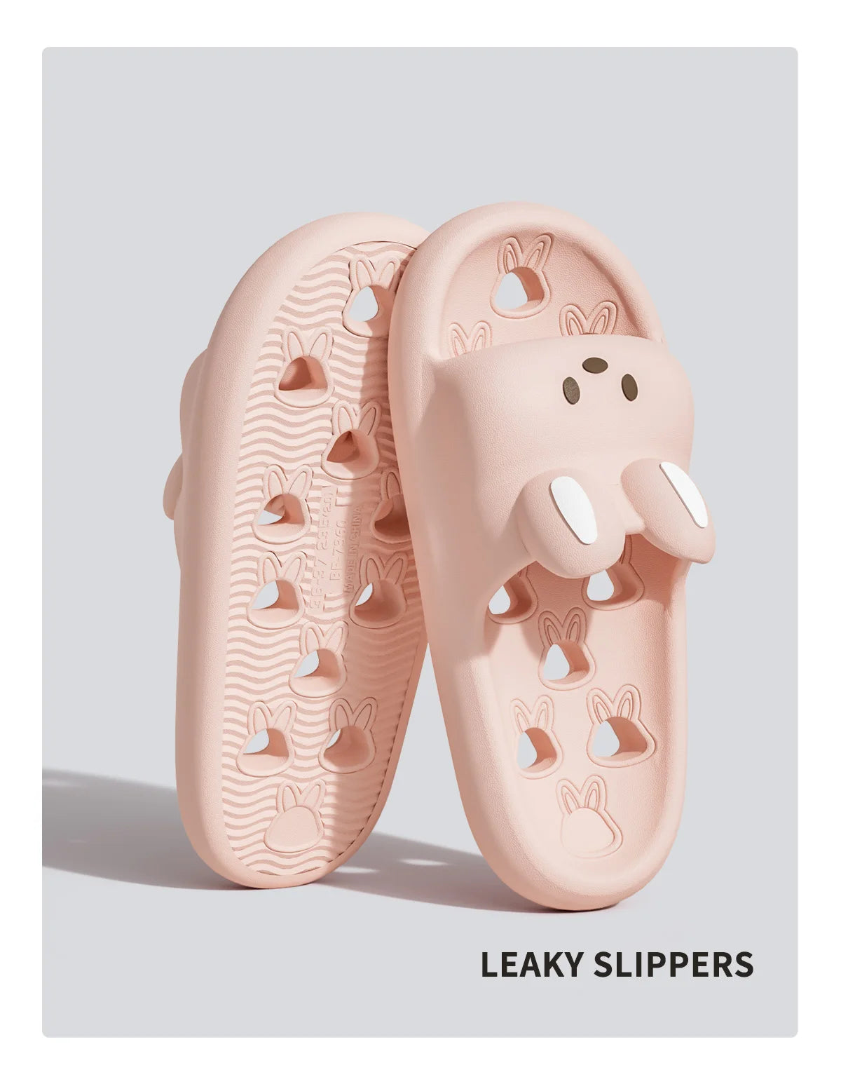 Cartoon Women Bathroom Slippers Cute Non-Slip Leaky Sandals Fashion Thick Bottom Slides Home Men Quick Drying Flip Flops