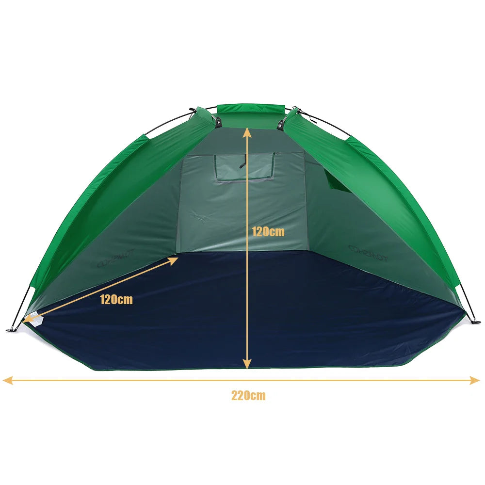 2 Persons Outdoor Beach Tents Shelters Shade UV Protection Ultralight Tent for Fishing Picnic Park Summer Awning Shade Shelter