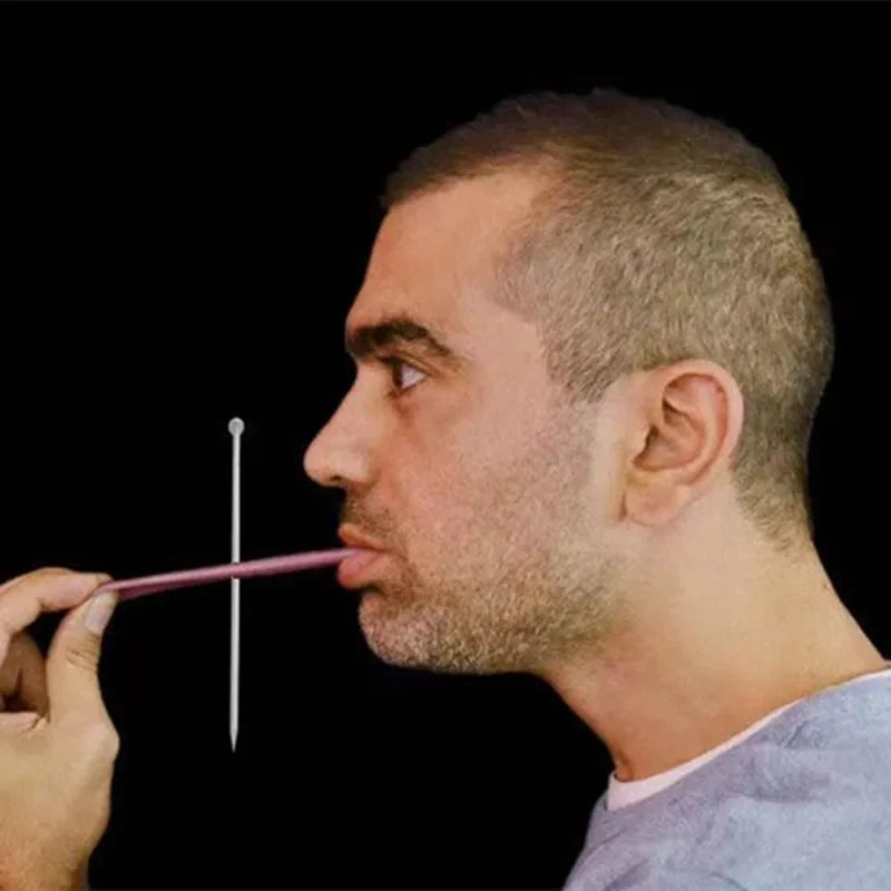 Realistic Fake Tongue Prank Steel Needle Tongue Piercing Magician Props Halloween Fool Day Trickery Toys Fake Simulation Magic