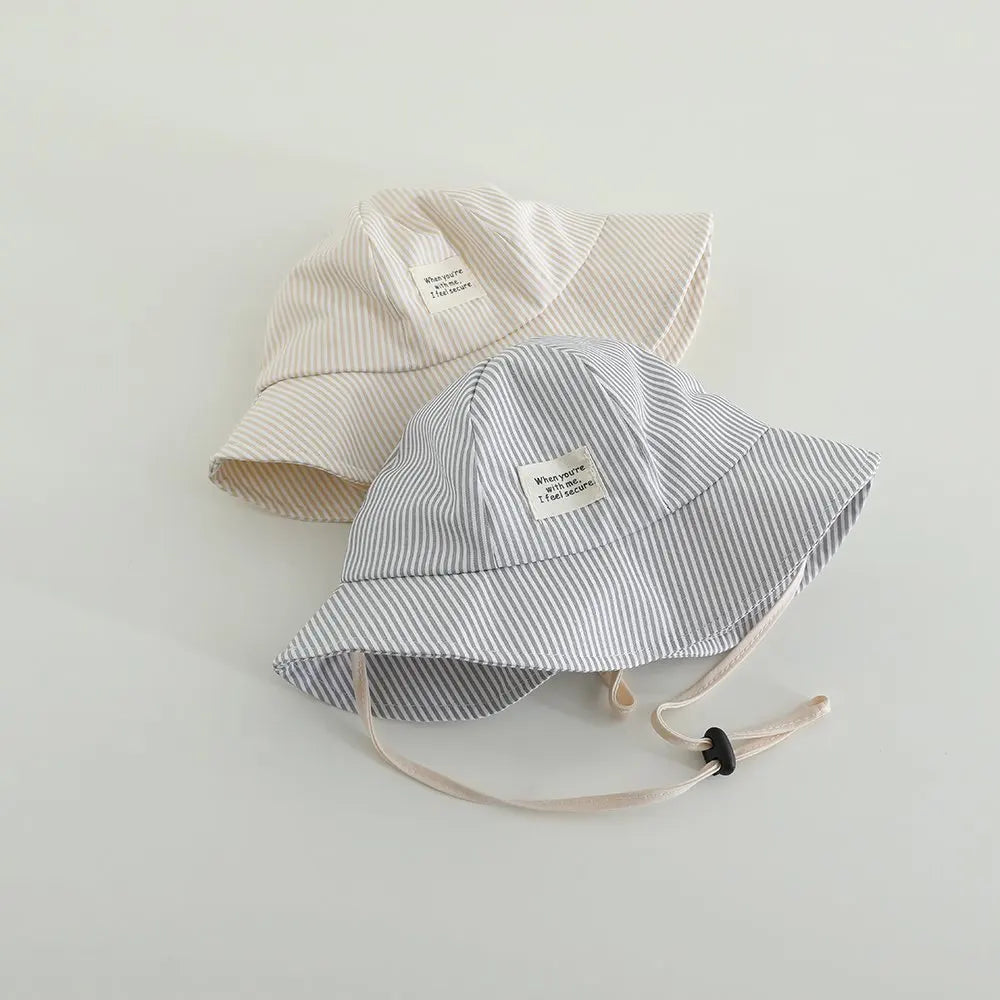 Panama Autumn Baby Boys And Girls Sun Hat Striped Baby Bucket Hat Toddler Sun Cap Children Beach Sun Hat
