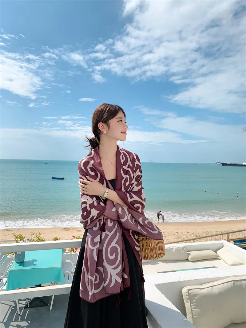 20 Styles 90x180cm Cotton Linen Summer Beach Dress Bikini Cover-ups Sarong Wrap Scarf Women Brazilian Swimsuit Bathing Cover Up