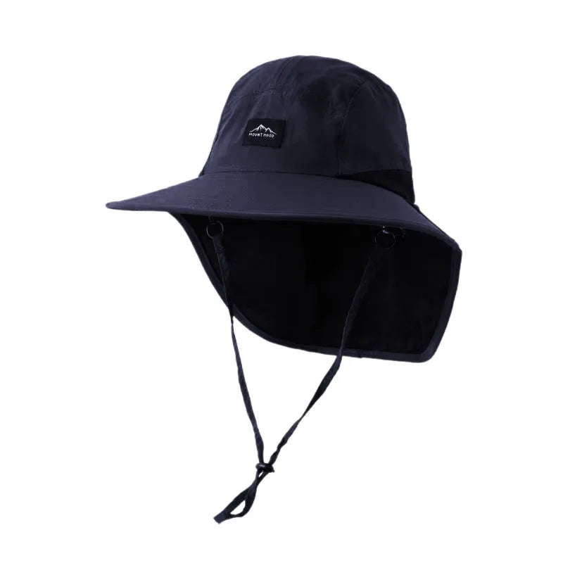 Unisex Summer Wide Brim Waterproof Quick-drying Panama Caps Outdoor Visor Bucket Hats Mesh Breathable Sun Hat with Neck Flap