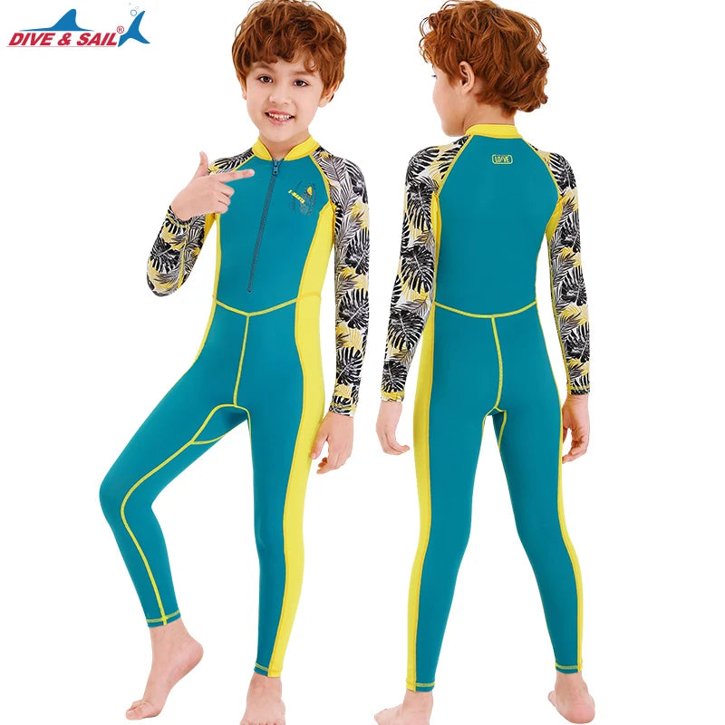 Boys/Girls UV Protection UPF50+ Swimwear Full Body Stinger Swimsuit Chlorine Resistant Bathing Suit One-piece Rash Guard