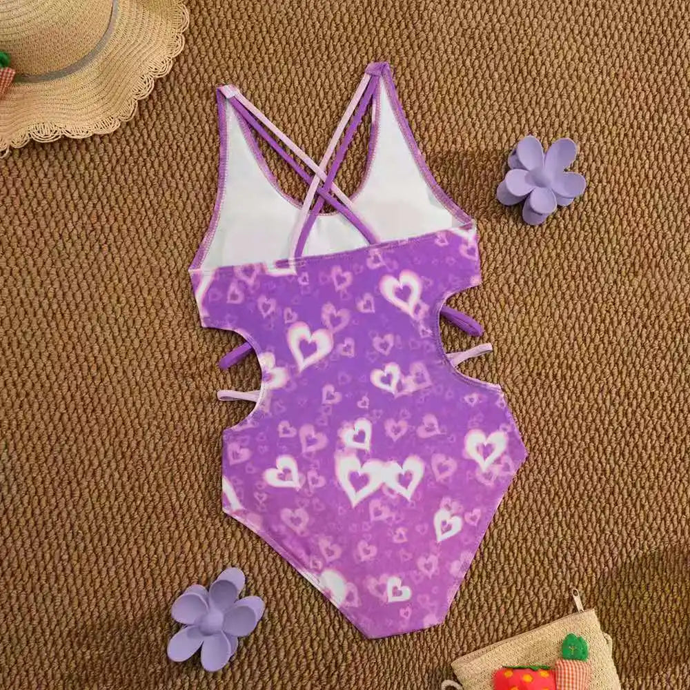 2026 Printed Girls Swimsuit One Piece Padded Kids Swimwear Female Children's Bathers Bathing Swimming Swim Suit Summer Beachwear