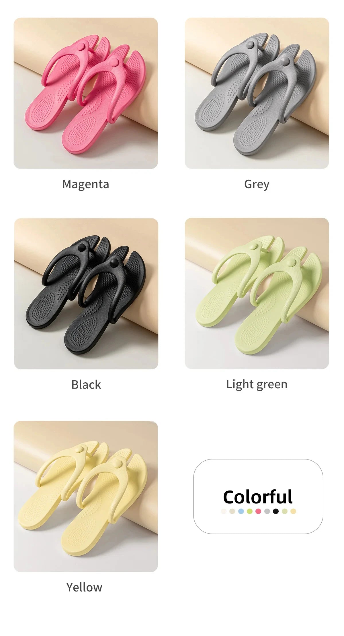 TZLDN EVA Women Flip Flops Foldable Detachable Beach Slippers Comfortable Soft Outdoor Flip Flops