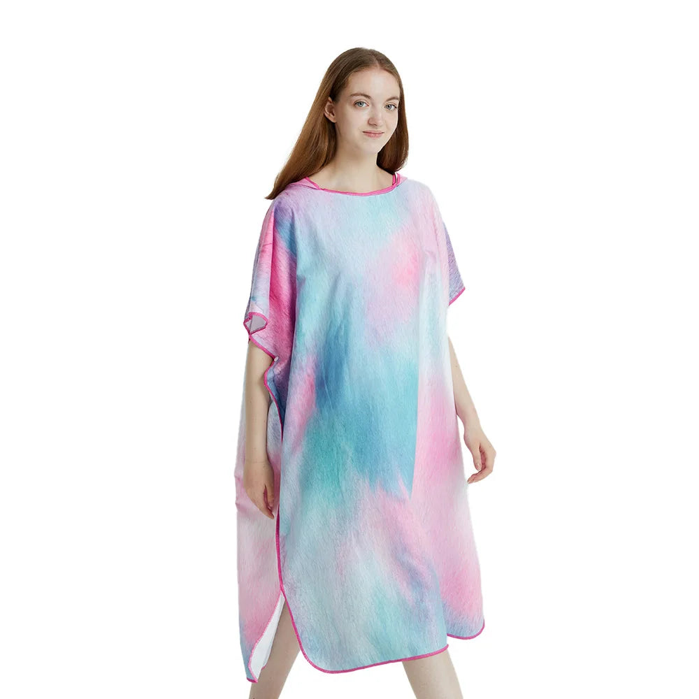 Surf Poncho Towel Poncho Quick-Dry Towel Hoodie Microfiber Beach Robe Changing Poncho Swim Towel Beach Poncho For Adults (A4)