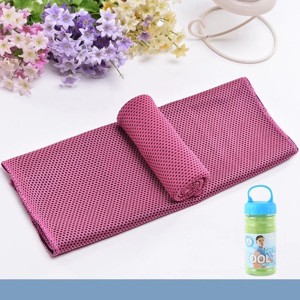 2pc Portable quick-dry Cooling Towels Microfiber Ice Towel Breathable Soft Chilly Towel for Yoga Sport Gym Workout Fitness Towel