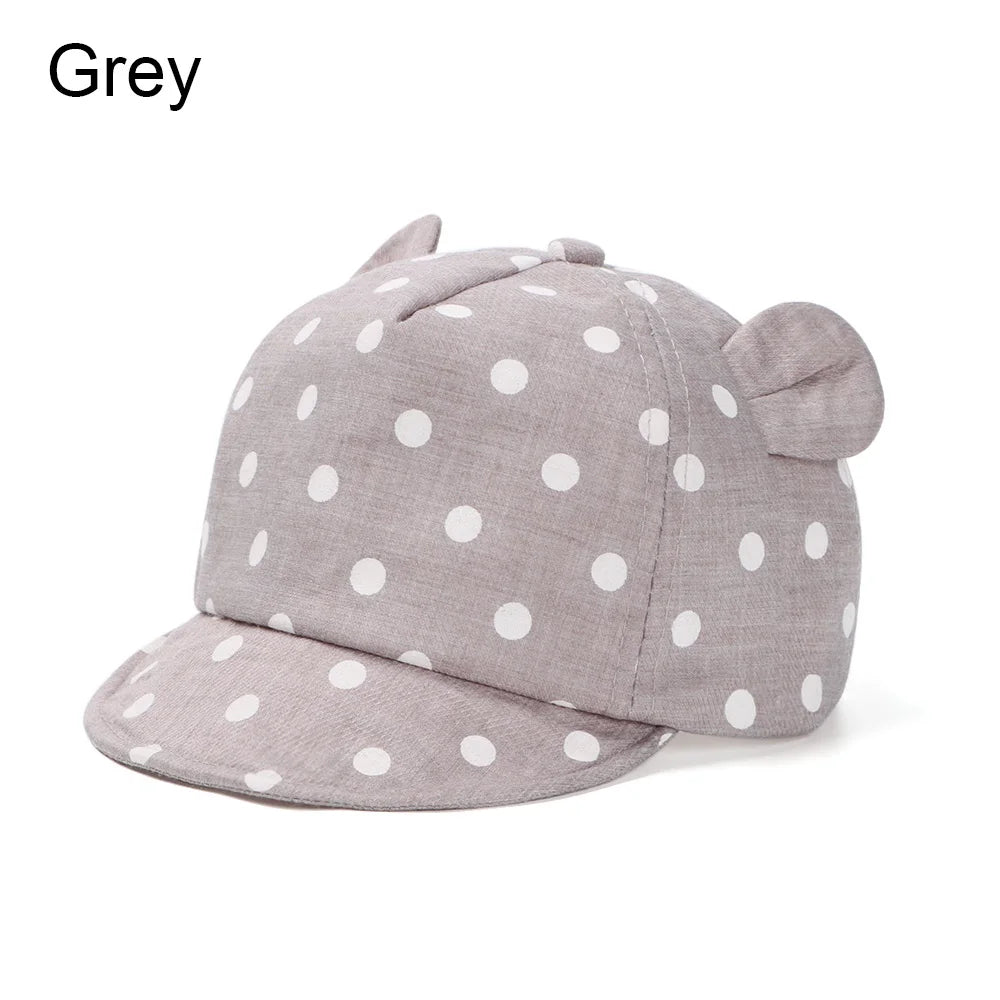 Baby's Casual Baseball Hat For 6-24Months Spring Summer Autumn Rabbit Ear Cap Dot Beach Caps Panama Cap Outdoor Children Sun Hat
