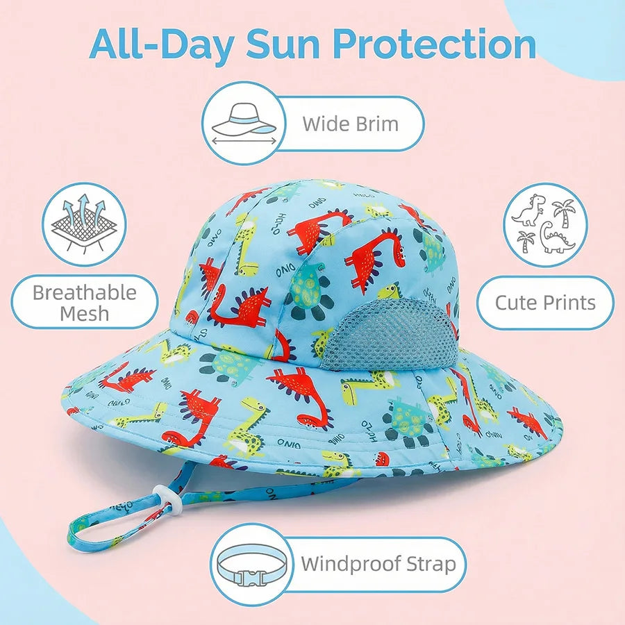 Side Net Fabric Children's Sun Hat with Side Mesh, Sun Hat for Protection From The Sun, Sunshade Shawl Hat, Original Large Brim