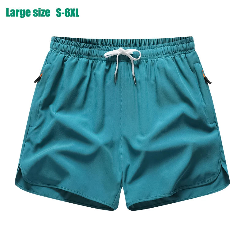 3/4 Sport Shorts Summer Men Casual Solid Ice Silk Light Sweat Absorb Quick Dry Running Fitness Outdoor Loose