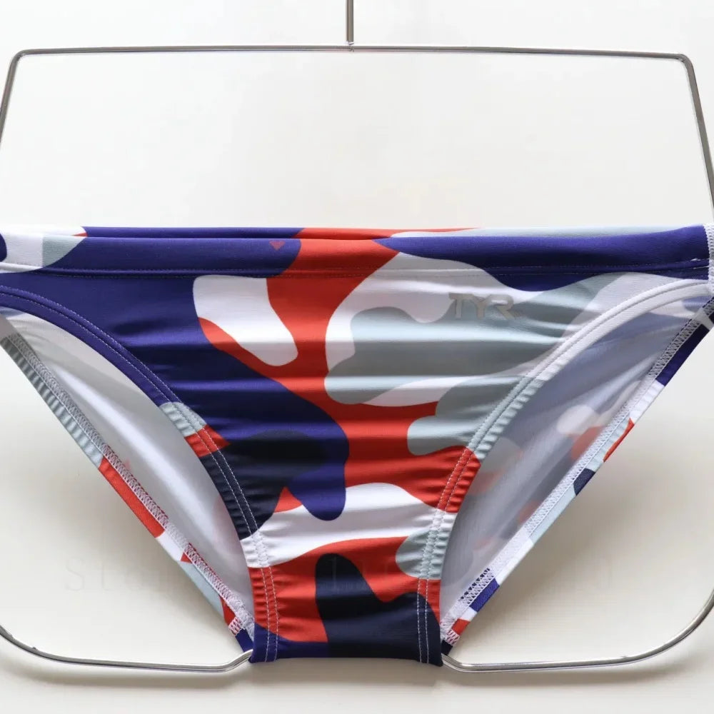 Men's Swimsuit Bikini with Elastic Drawstring Outdoor Sports Pool Training Quick-drying Briefs Team-specific Racing Underwear