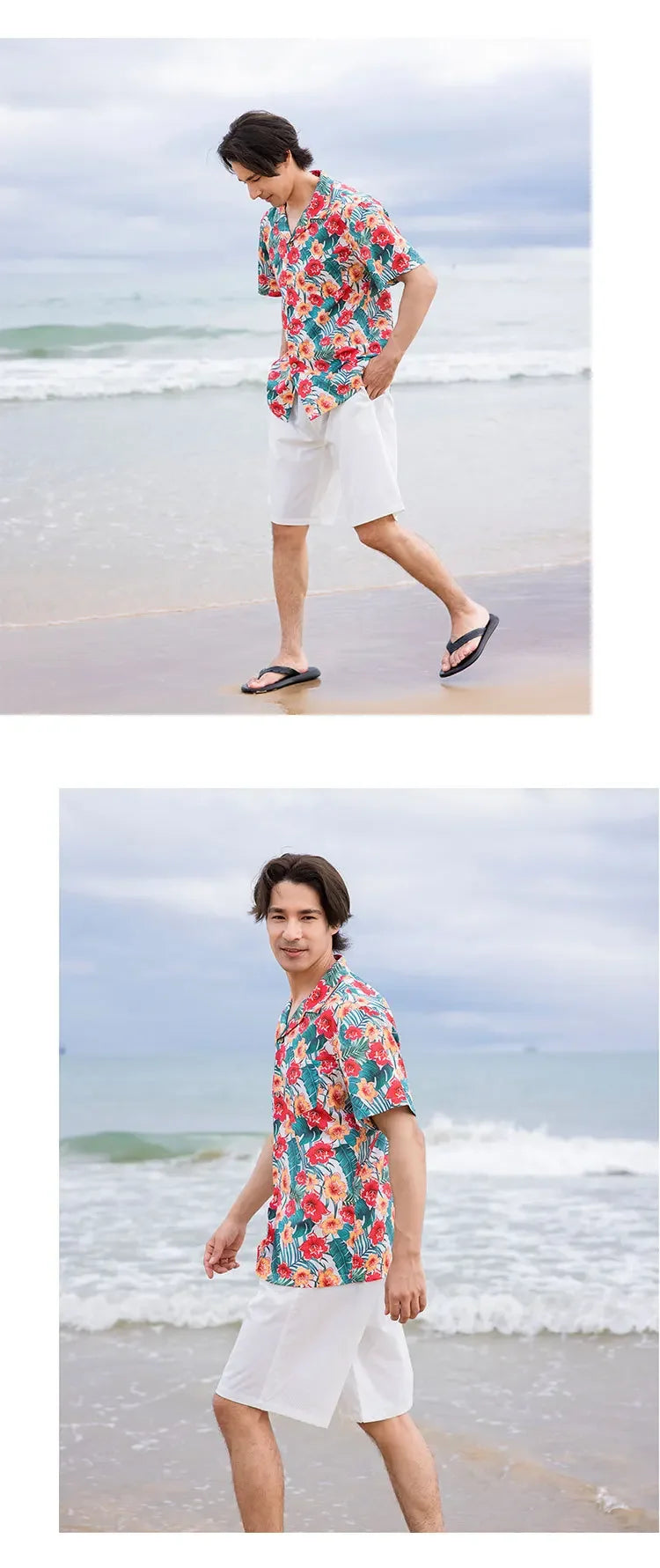 Family Holiday Clothes Dad and Son Boy Beach Shirts Two Piece Sets Vacation 2023 Mom and Baby Girl Floral Smock Dress Sleeveless