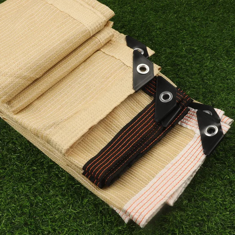 85~90% Shading Beige Virgin HDPE Sunshade Net Balcony Screen Outdoor Anti-UV Sunscreen Fabric Camping Sun Shade Net