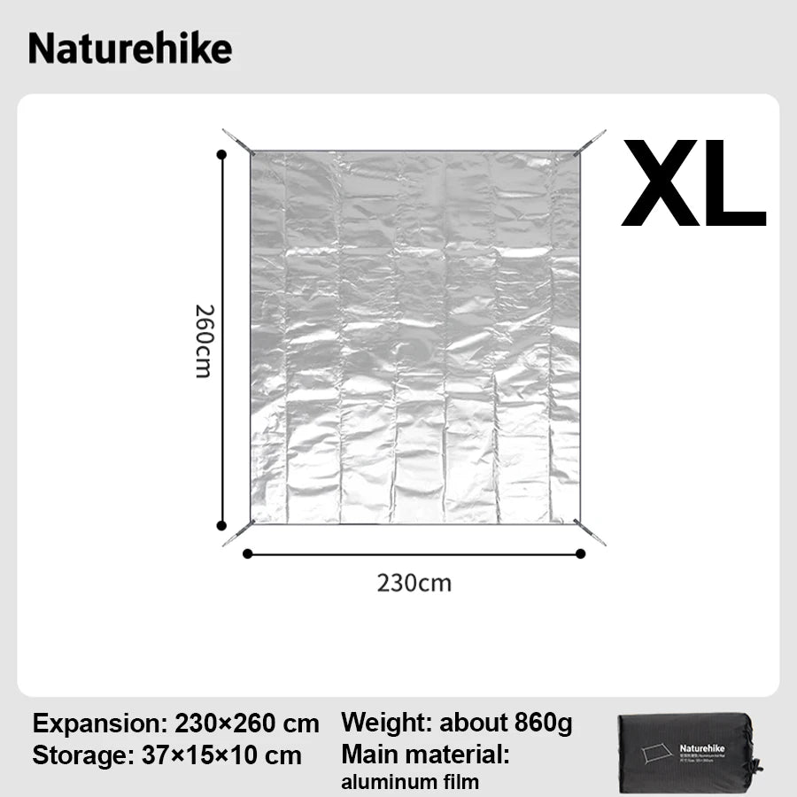 Naturehike Camping Groundsheet Foam Foil Blanket Multifunctional PE Aluminum Foil Moisture Outdoor Beach Picnic Mat Waterproof