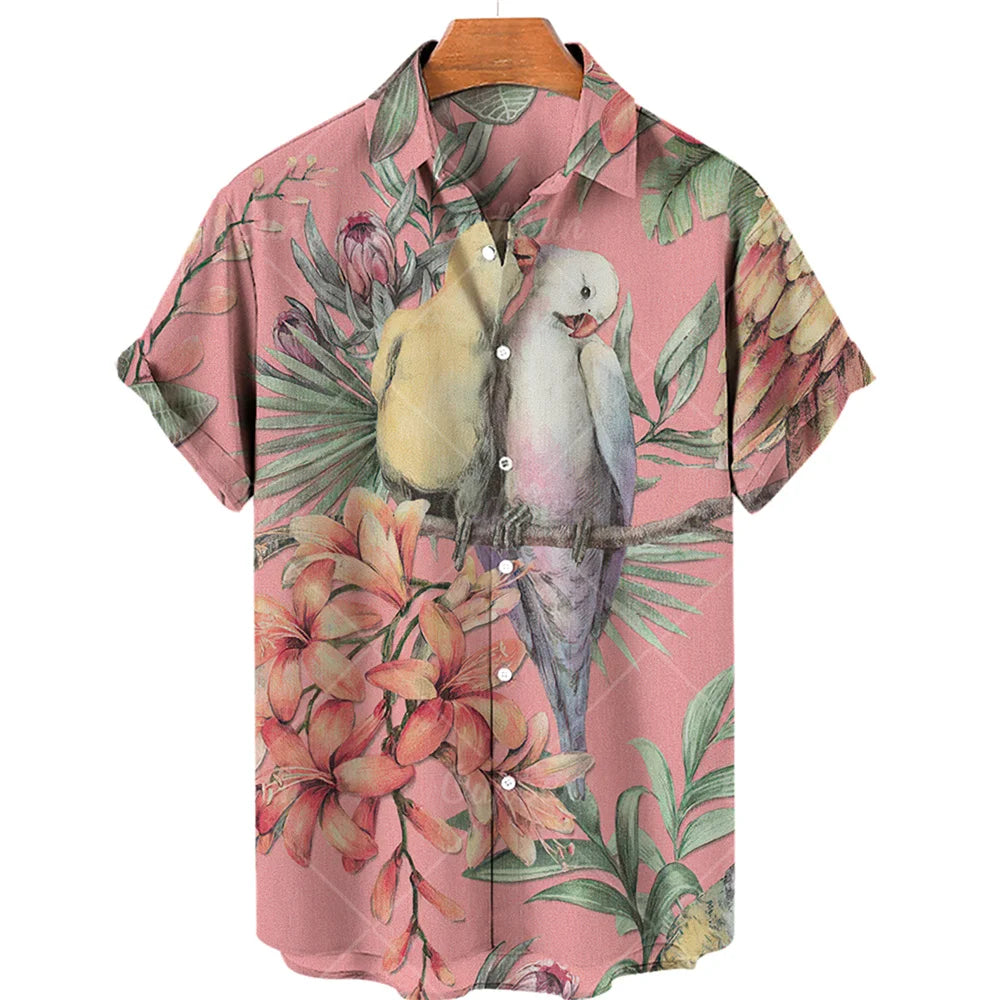 Men's Casual 3D Printed Summer Clothing, Hawaiian Short-Sleeved High-Quality Three-Dimensional Shirt