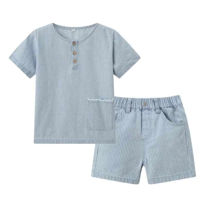 Clearance sale AS SS25 Summer Pinstripe Denim Collection brother and sister matching clothes