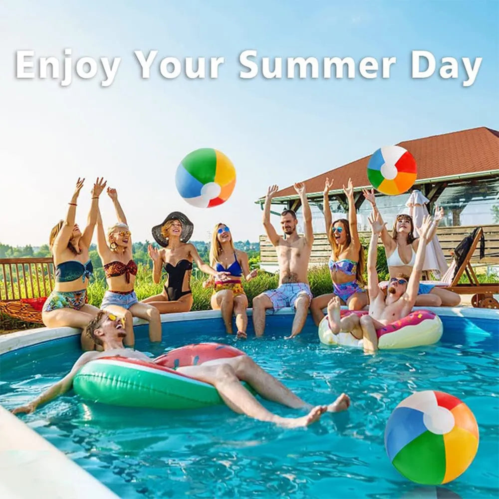 40CM Inflatable Beach Ball - Jumbo Colorful Pool Toys for Swimming Water Play & Summer Parties - Outdoor Beach Games Party Favor