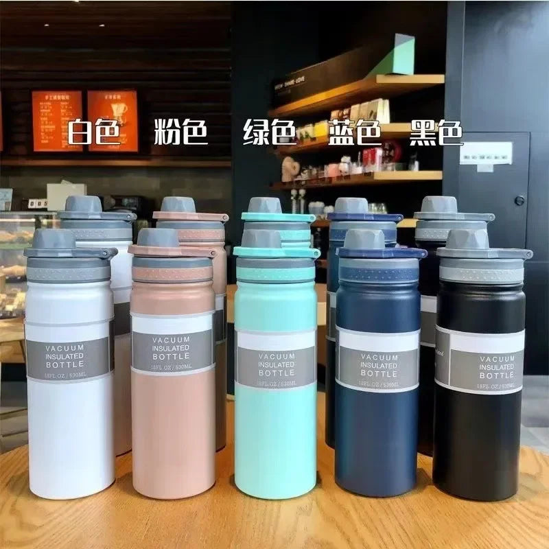 750ML Stainless Steel Outdoor Thermos Bottle Cup Large-Capacity Portable Sports Travel Car Water Cup Kettle Kids Water Bottle
