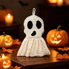 Halloween Ghost Plush Ornament Spooky Ghost Figure Decor Soft Fabric Ghost Figurine for Home Table Holiday Party Decoration
