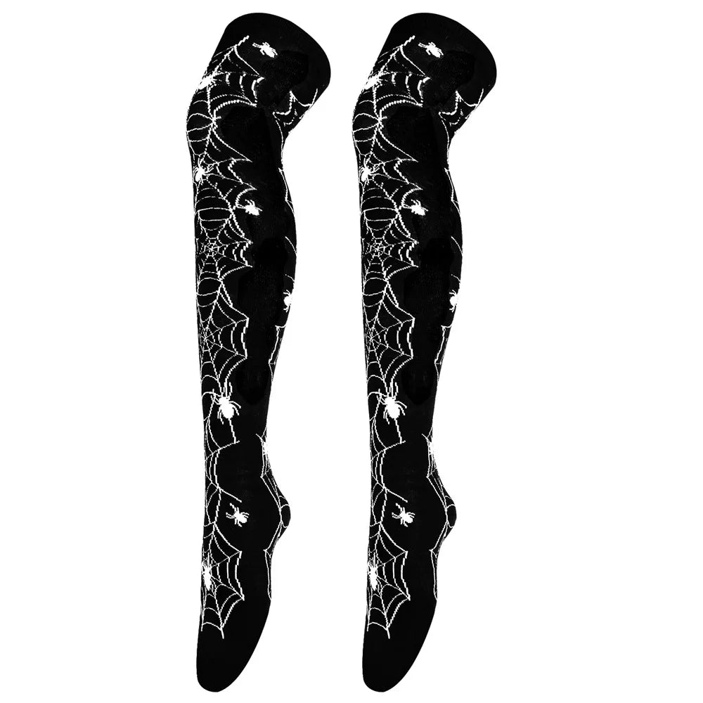 Halloween Stockings Blood Bat Spider Web Socks Festival Dress Up Props Cosplay Makeup Ball Party Skull Head Bone Long Socks New
