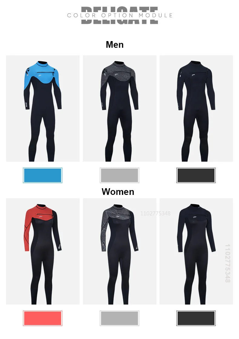 Men Women Neoprene Wetsuits 3/2MM Surf Suit Snorkel Swimwear Winter High Elasticity Rash Guards Spearfishing Scuba Diving