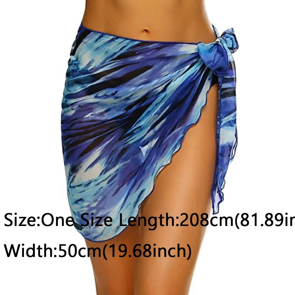 Chiffon Womens Sarongs Wrap Skirt Coverups Wrap Sheer Chiffon Swimsuit Scarf Cover Short Sarongs Beach Short Cover Beach Bikini