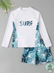 Boy Swimsuit 2026 New Solid And Print Long Sleeve Children Swimwear Summer Kids Beach Wear Shorts Swimming Bathing Suit For Men