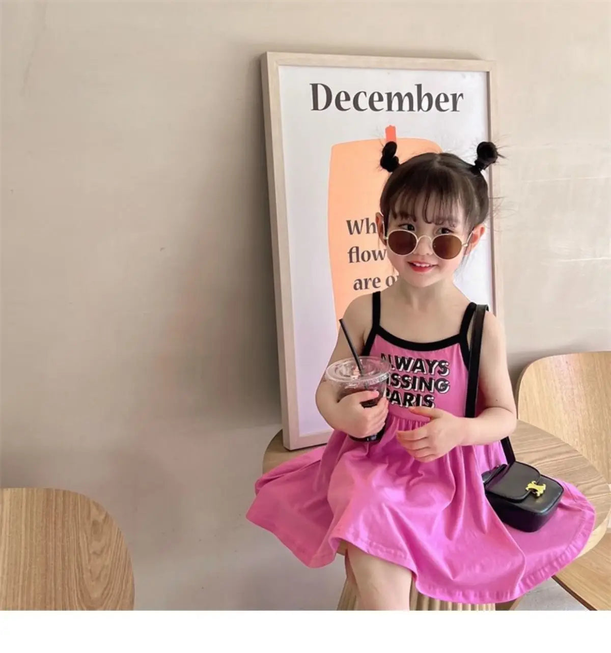 2026 Summer Girls Cute Print One Piece Suspender Dress Casual Design