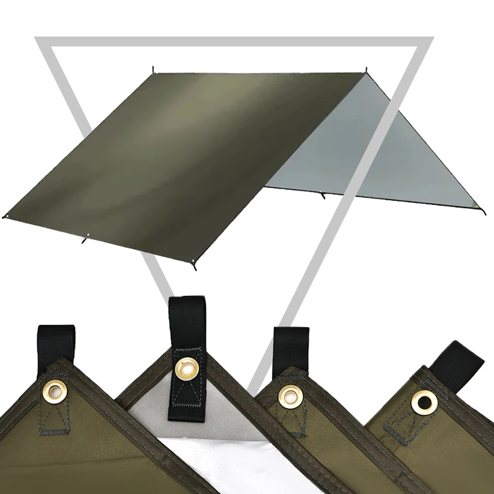 Large Ultralight Waterproof Camping Tarp Awning Sun Shade Shelter Tent for Beach Hiking Backpacking Outdoor 3x3m 3x4m 3x5m 4x4m