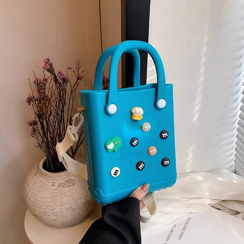 Beach Tote Bag Picnic Storage Baske Summer Women Travel Handbags Fashion Shopping Bag Rubber EVA Waterproof Beach Bag Purse