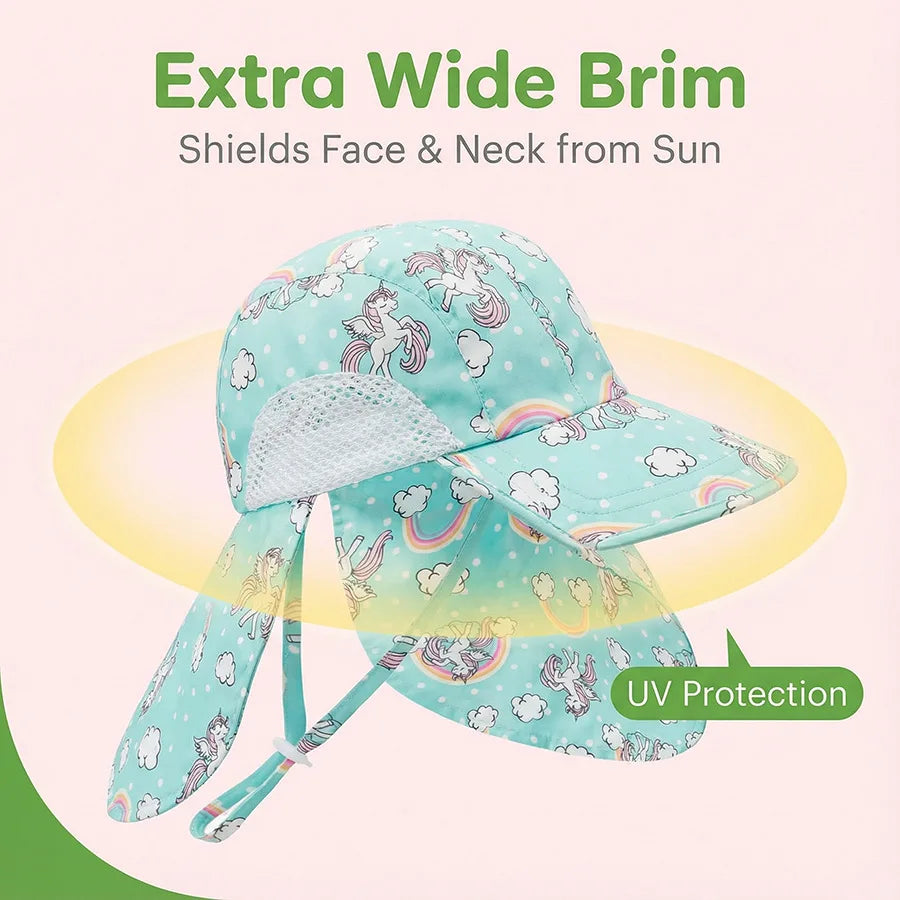 Side Net Fabric Children's Sun Hat with Side Mesh, Sun Hat for Protection From The Sun, Sunshade Shawl Hat, Original Large Brim