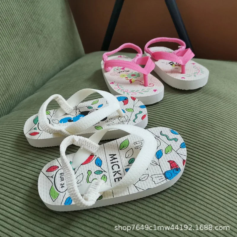 Toddler Flip Flops Shoes Little Kid Sandals with Back Strap Boys Girls Water Shoes for Beach and Pool