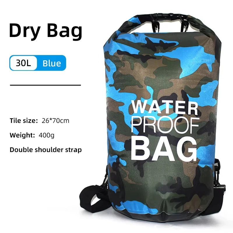 Swimming PVC Pack Dry Bag Backpack for Women Men 10L 15L 20L 30L Waterproof Shoulder Kayak Drifting Rafting Surfing Boating Bag