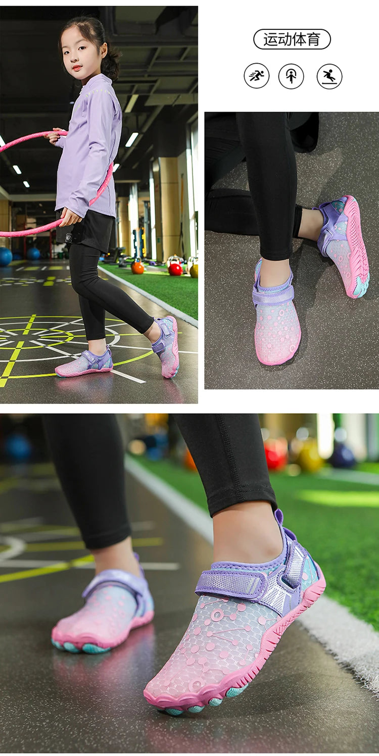 Water Shoes Children's Beach Shoes Quick-Drying Breathable Barefoot Swimming Water Shoes Outdoor Sneakers River Slippers Water S