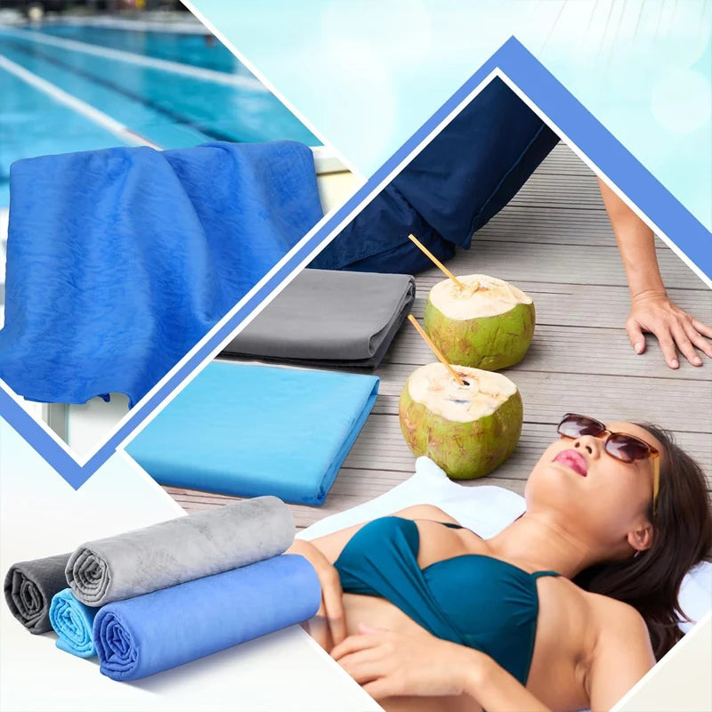 40x80/80x160CM Quick Drying Sports Towel Blue Gray Green Orange Swimming Gym Fitness Camping Running Beach Towel
