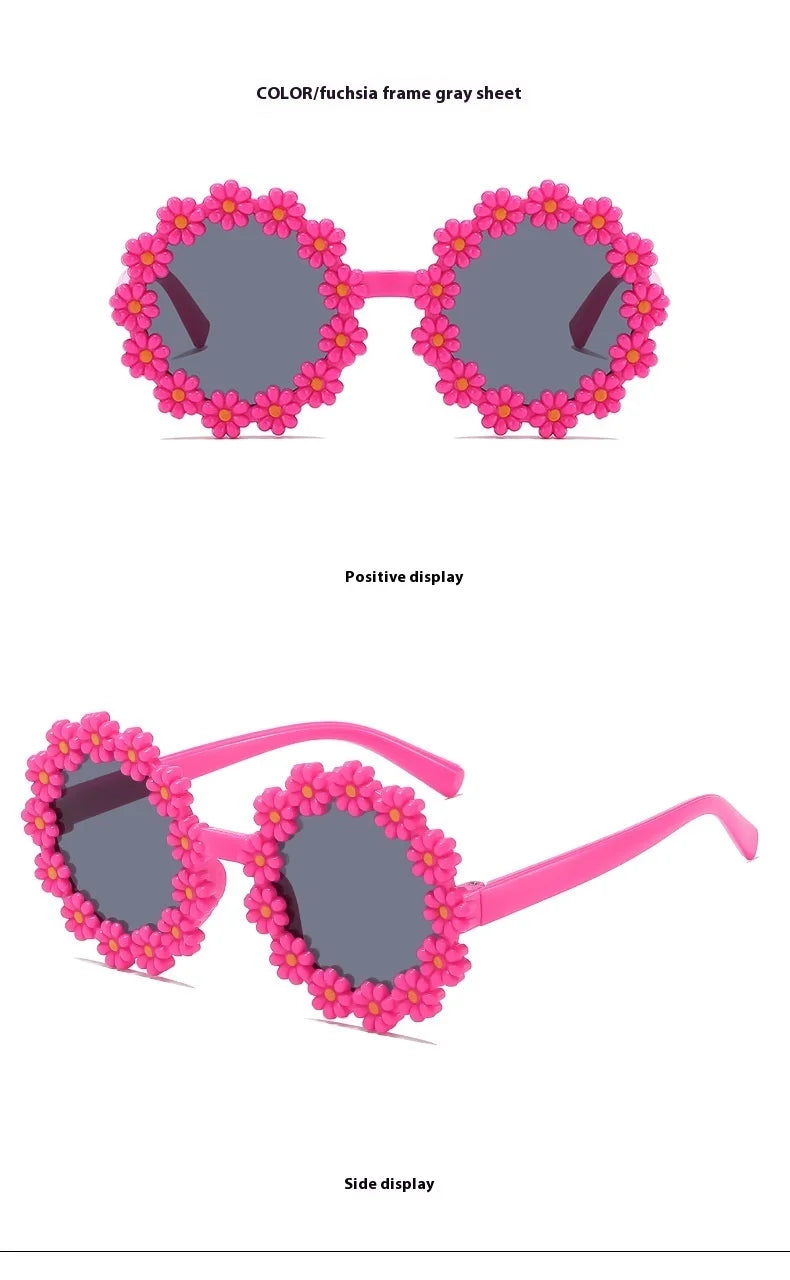 2024 New Sunglasses, Cartoon Children's Glasses For Boys And Girls, Cute Small Flowers, Little Daisy Baby Sunglasses