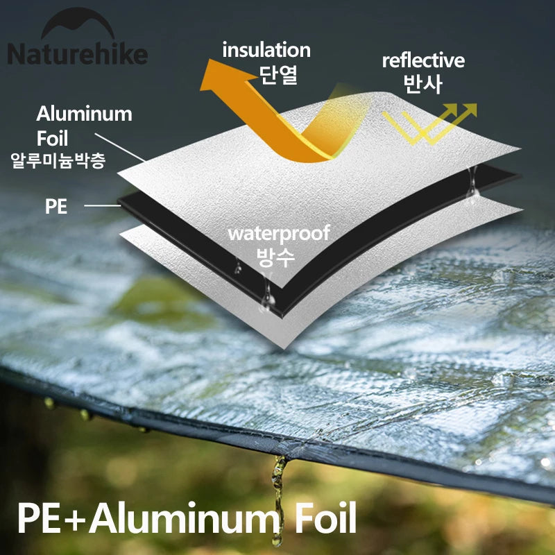 Naturehike Camping Groundsheet Foam Foil Blanket Multifunctional PE Aluminum Foil Moisture Outdoor Beach Picnic Mat Waterproof