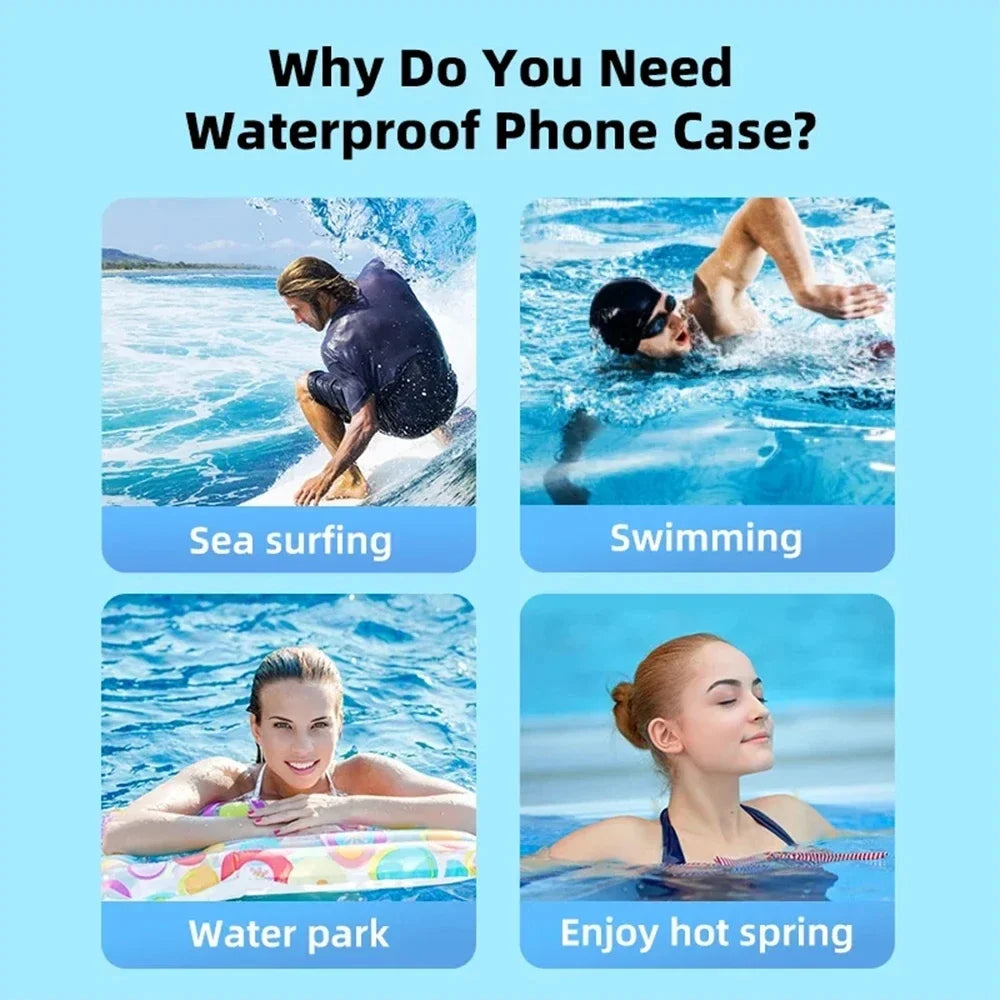 Underwater Waterproof Bag Transparent Mobile Phones Pouch Bags Universal Summer Swimming Phone Protector Case for iPhone Samsung