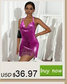 Sexy See Through Metal Sequin Maxi Skirt Women Summer Y2K Gothic Long Skirts for Woman Night Club Rave Outfit Beach Dress Sets H