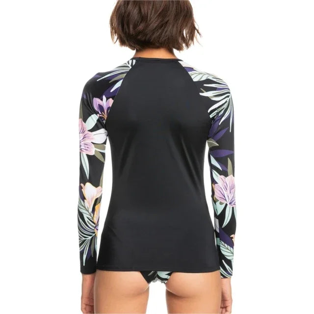 New Women's Surfing Shirt Women's Love Surfing T-shirt Beach Sunscreen Rashguard UV Protection Swimwear UPF Diving Sportsuit