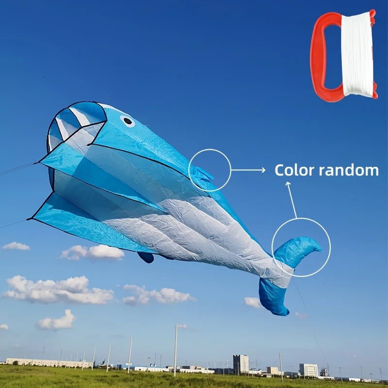 Soft Whale Kite Large Animal Beach Kite Outdoor Entertainment Game Easy To Fly Anti Tear, Comes with Handle Cable Storage Bag