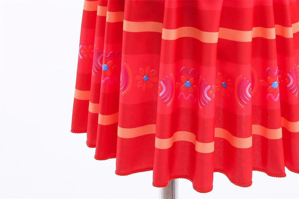 Encanto Cosplay Mirabel Isabela 2Pcs Tops Skirt Set Girls Dolores Luisa Pepa Bikini Swimwear Children Print Beachwear Costumes