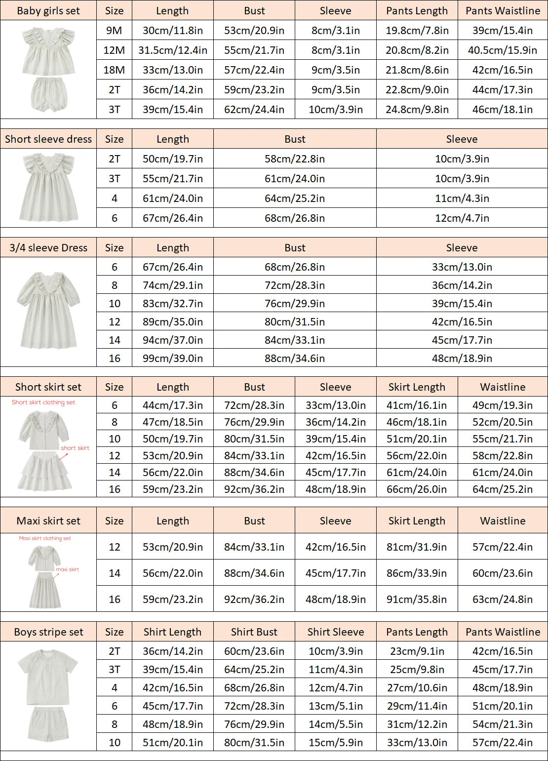 AP Santorini Stripe Collection SS26 Girls Ruffles Sleeve Dress Baby Kids Set V-neck Knit Top Brothers Sisters Family Matching